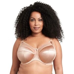 Goddess Keira‎ GD6093FAN Keira Pink Banded Bra Size 52D Satin Retro Feminine